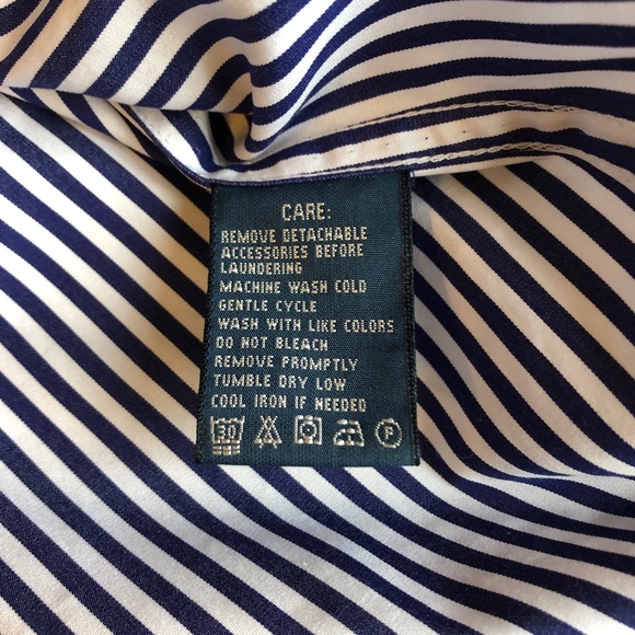 Ralph Lauren Navy/White Striped Button Down - Picture 4 of 5